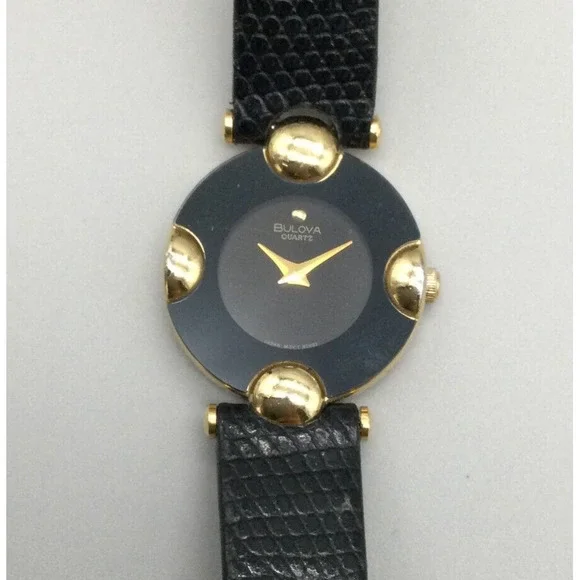 Bulova | Accessories | Vintage Bulova Watch Women 22mm Black  display picture 1
